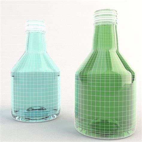 Glass Bottles 3d Model