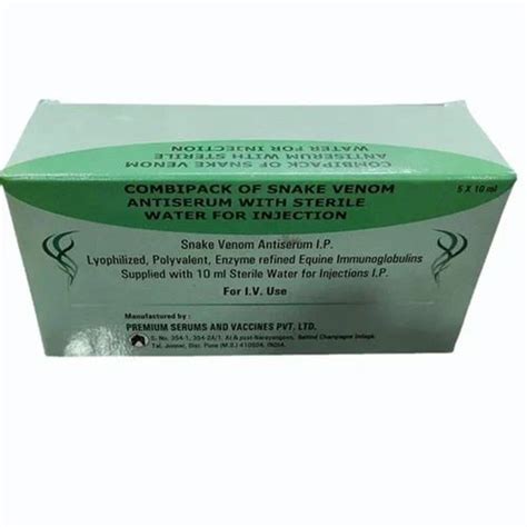 Combipack Of Snake Venom Antiserum With Sterile Water For Injection At