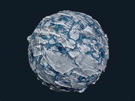 3d Model Snow Ice Ground Seamless Pbr Texture 08