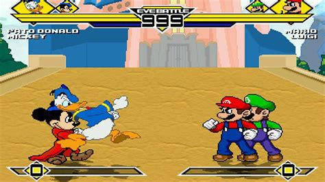 Donald Duck Mickey Mouse Vs Mario Luigi MUGEN Battle YouTube