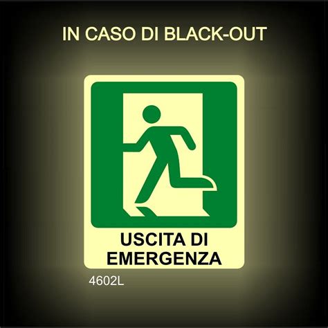 Uscita Di Emergenza A Sinistra Luminescente A Adesivo Luminescente