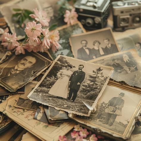 A Collection Of Vintage Photographs Featuring Retro Cameras Flowers