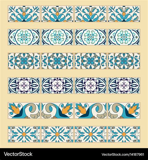 Set Of Decorative Tile Borders Royalty Free Vector Image