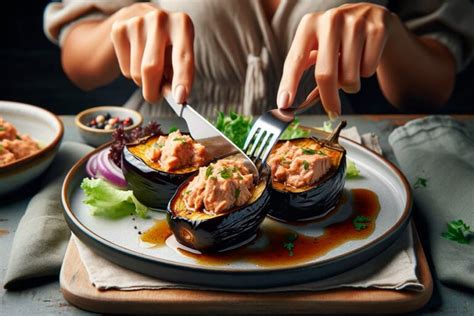 Receta Berenjenas Rellenas De Atún En Air Fryer Saludables