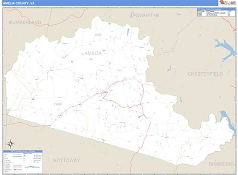 Amelia County Virginia Zip Code Wall Map