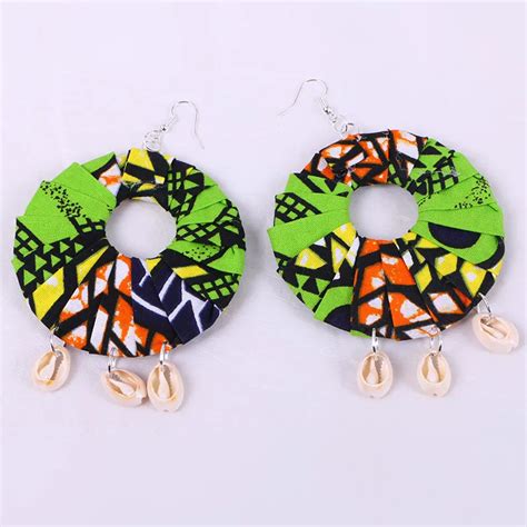 New Arriving African Ankara Earrings Fashion Handmade Ethnic Jewellery Tribal Earrings Fabric