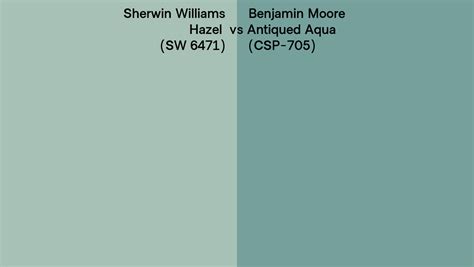 Sherwin Williams Hazel Sw Vs Benjamin Moore Antiqued Aqua Csp