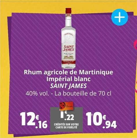 Promo Rhum Agricole De Martinique Imp Rial Blanc Saint James Chez