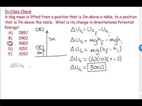 Gravitational Potential Energy Numerical Youtube