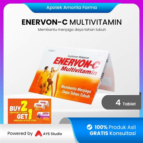 Jual Enervon C 1 Strip Isi 4 Tablet Multivitamin Bantu Jaga Daya