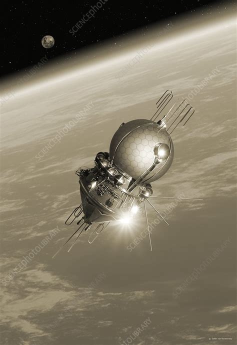 Vostok 1 Spacecraft In Earth Orbit Illustration Stock Image C052