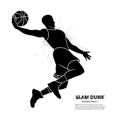 Premium Vector Male Basketball Player Jumps For A Slam Dunk Vector Illustration