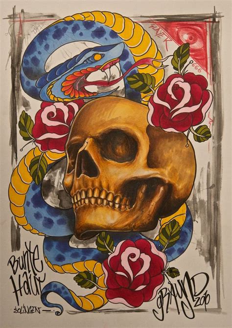 Snake And Skull By Graynd On DeviantArt Skulls Drawing Dark