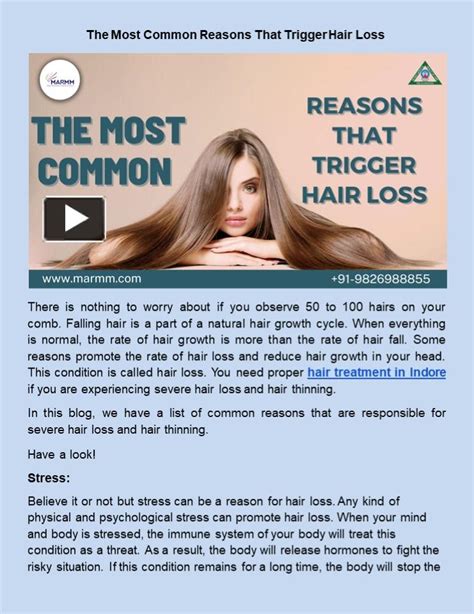 Ppt The Most Common Reasons That Trigger Hair Loss Powerpoint