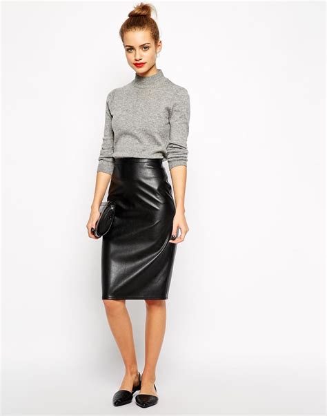 New Look Leather Look Pencil Skirt At Latest Fashion Clothes