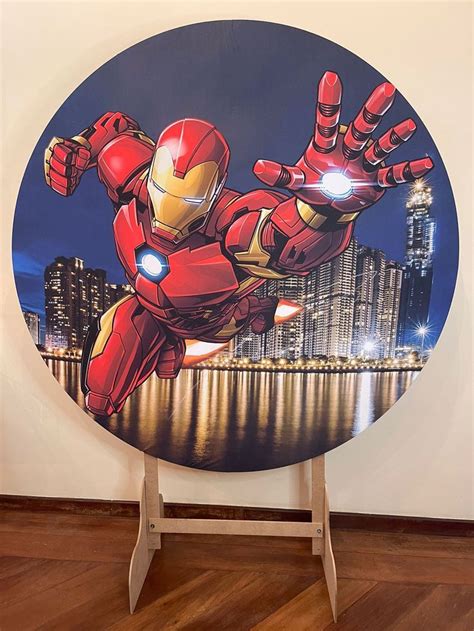 Painel De Festa 3d Malha Sublimada Homem De Ferro 1 50x1 50 Homem De