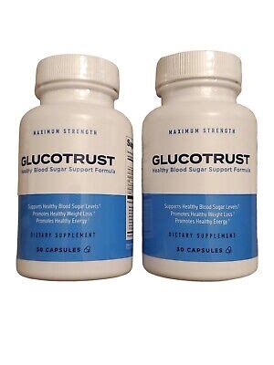 2x GLUCOTRUST Blood Sugar Support Supplement Maximum Strength 30