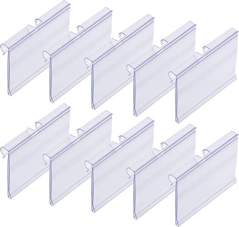 Meetory 50 Pcs Clear Plastic Label Holders For Wire Shelf