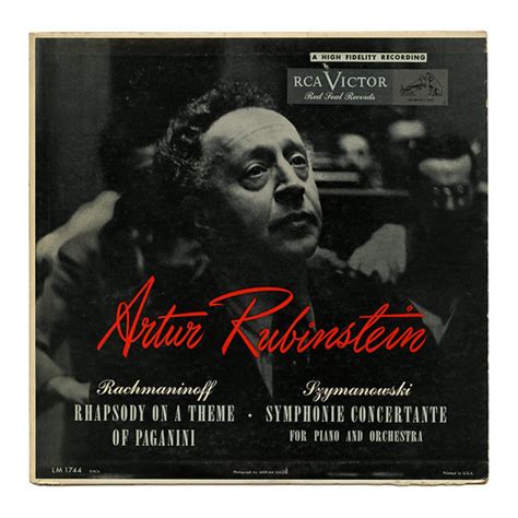 Artur Rubinstein Rachmaninoff Rhapsody On A Theme Of Paga Flickr