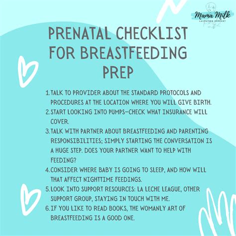 Prenatal Breastfeeding Checklist