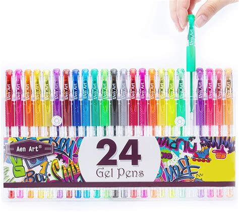 Amazon Aen Art Glitter Gel Pens Colored Fine Tip Markers With 40