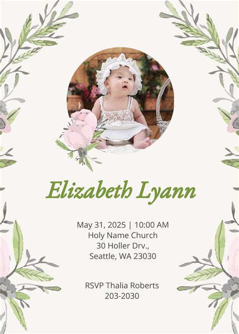 Free Naming Ceremony Invitation Templates Examples Edit Online