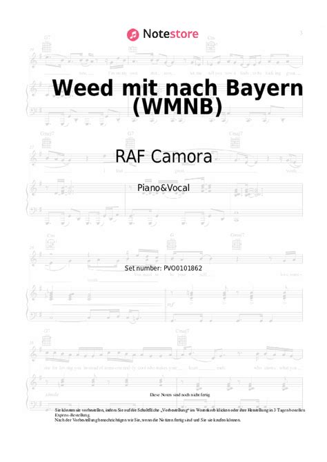 Bonez MC RAF Camora Weed Mit Nach Bayern WMNB Klaviernoten Bei