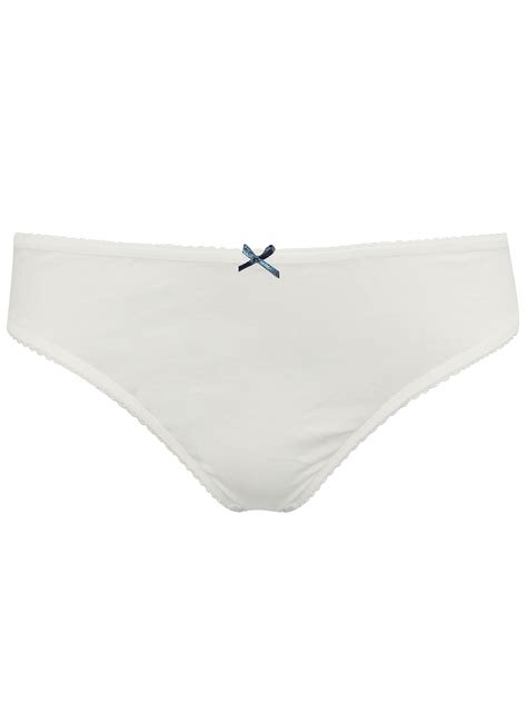 Marks And Spencer M Ivory Cotton Rich Bikini Knickers Plus Size To