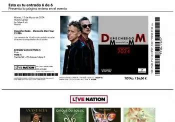 Entradas Depeche Mode Entradas General Pista A Memento Mori Tour