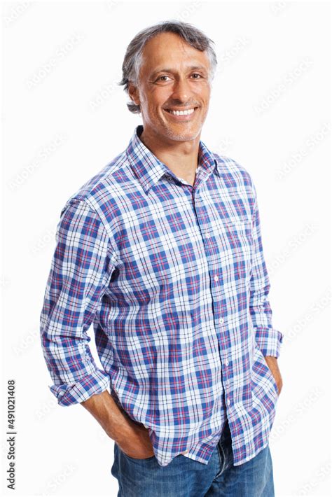 Smart Business Man Smiling Portrait Of Casually Dressed Mature