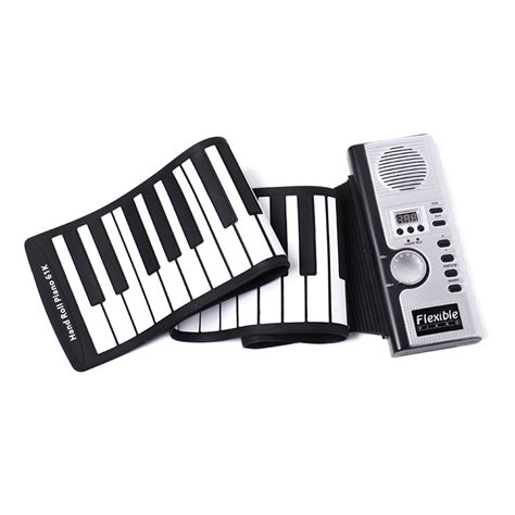 Roll Up MIDI Flexible Piano 61 Keys Silicone Portable Foldable Soft Keyboard Electronic Piano ...