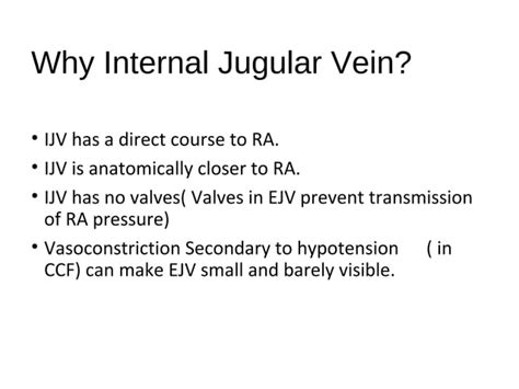 Jugular Venous Pressure Jvp Jugular Venous Pulse Ppt