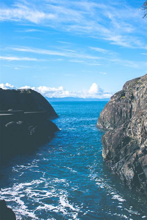 Gambar Pemandangan Laut Pantai Alam Batu Lautan Horison Gunung