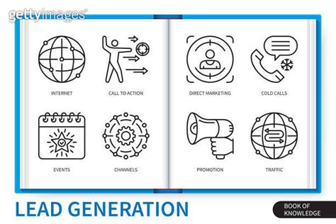 Lead generation infographics linear icons collection 이미지 1478658231