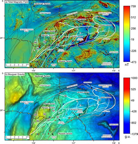 A Map Of Total Magnetic Intensity Compiled From Data With A Line