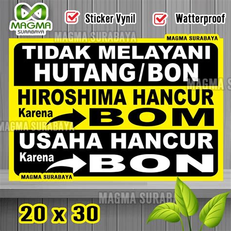 Jual Stiker Tidak Melayani Hutang Bon Magma Surabaya Shopee Indonesia