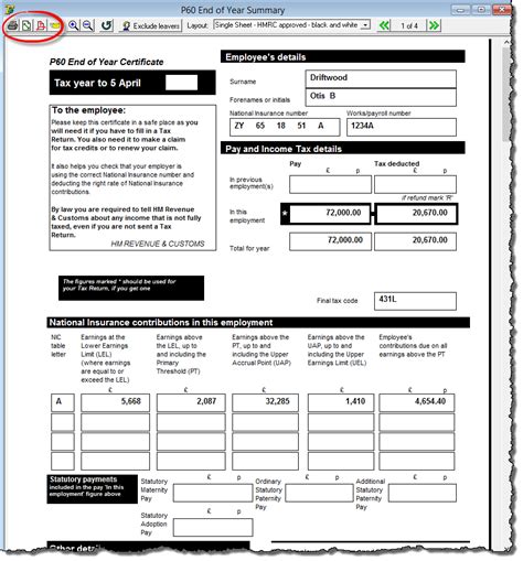 P60 End Of Year Certificate