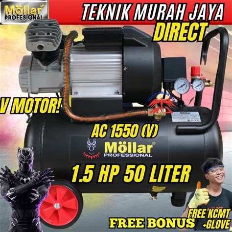 Jual MOLLAR Kompresor Angin BLACK PANTHER AC 1550V 50 Liter 1 5 HP Air