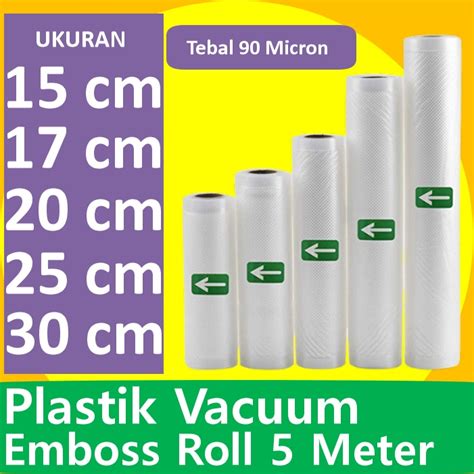 Jual Plastik Vacum Vacuum Sealer Makanan Emboss Meter Roll Vakum