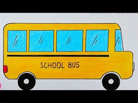 How to draw a school bus easy|School bus drawing |School bus drawing ...