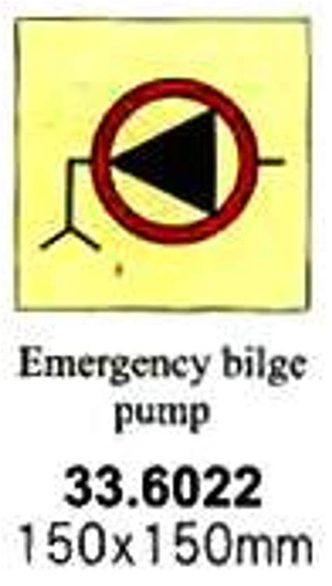 Fire Control Sign Emergency Bilge Pump 150x150mm Impa 336022