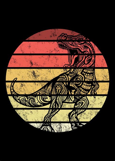 Dinosaur Retro Vintage Poster By Royalsigns Displate