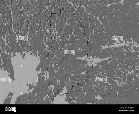 Orebro County Of Sweden Bilevel Elevation Map With Lakes And Rivers