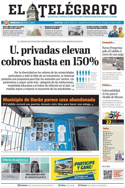 Periódico El Telégrafo Ecuador Periódicos De Ecuador Edición De