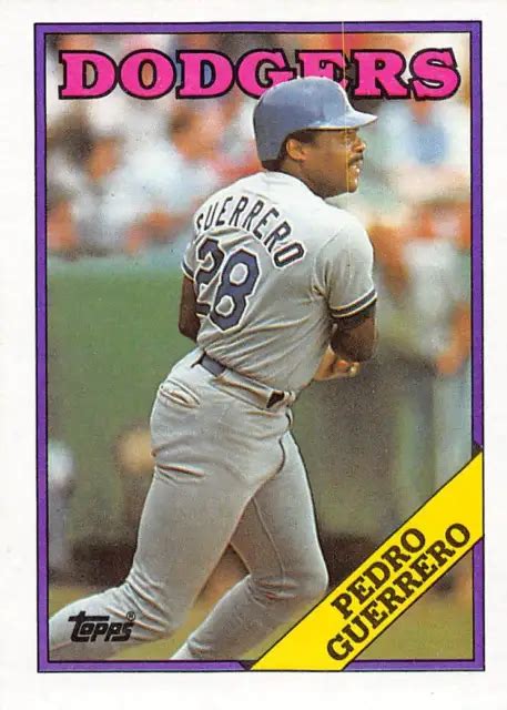 Carte De Baseball Pedro Guerrero Topps Los Angeles Dodgers Eur