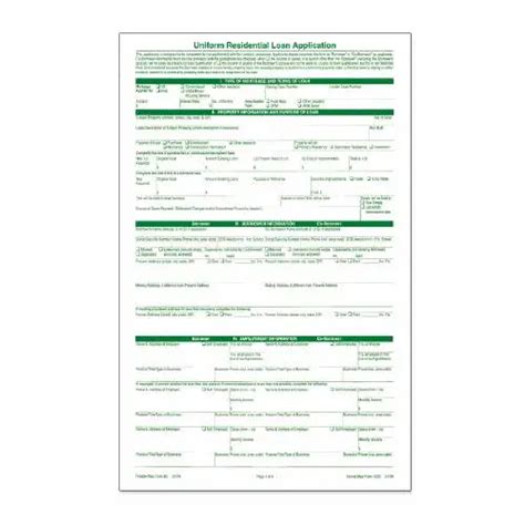 Uniform Residential Loan Application Form 1003 Fillable Printable