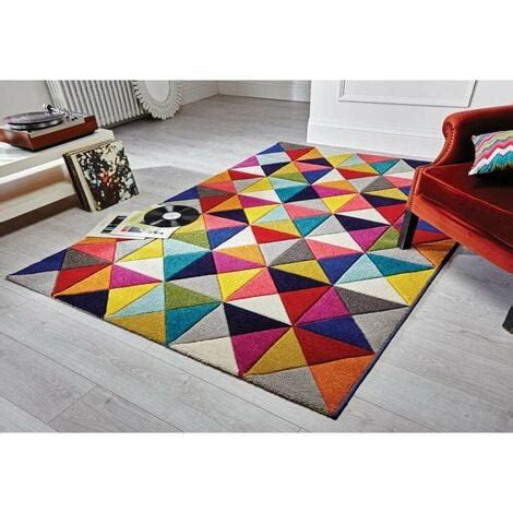 Tapis géométrique pour salon design multicolore Samba Multicolore 80x150