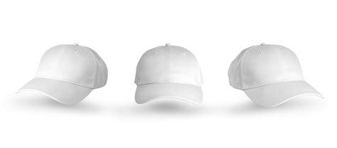 Conjunto De Tres Gorras Blancas Sobre Fondo Transparente Png