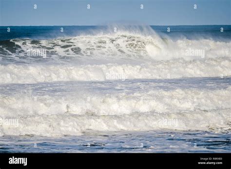 Powerful Incoming Waves And Whitewater Stock Photo Alamy