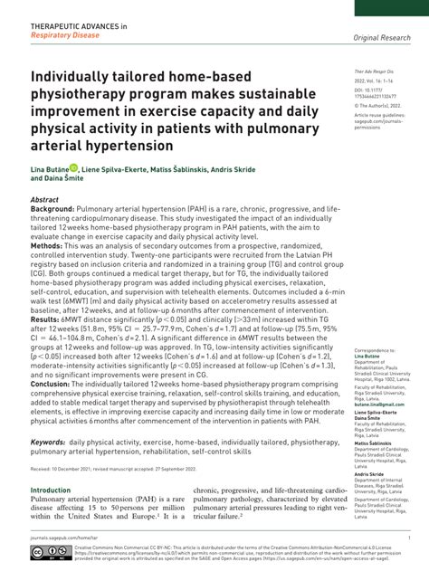 Pdf Individually Tailored Home Based Physiotherapy Program Makes